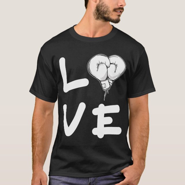Camiseta Amor Luvas de Boxing Boxando Fighter Punch (Frente)