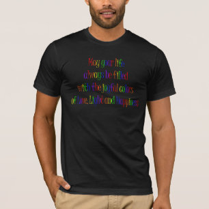 Camiseta Amor, Luz, Felicidade Citar Arco-Íris Inspiracion