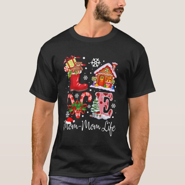 Camiseta Amor Mãe-Mãe Vovó de Natal Presente (Frente)
