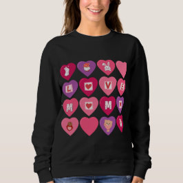 Camiseta Amor, Mãe, Sweatshirt Do Coração | Presente de Dia