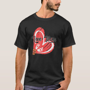 Camiseta Amor Mama Bonita Flor Coração Febre Pé De Bebê Esp