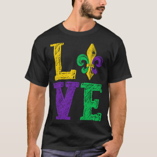 Camiseta AMOR Mardi Gras Fleur De Lys Mardi Gras Parade Nov