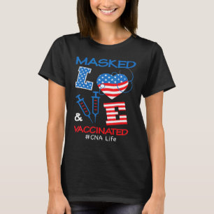 Camiseta Amor Máscara e Vacinado Enfermeira Cna Vida 4 De J