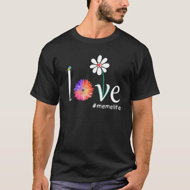 Camiseta Amor Memelife Watercolor Flower Bird Avó Mothe (Frente)