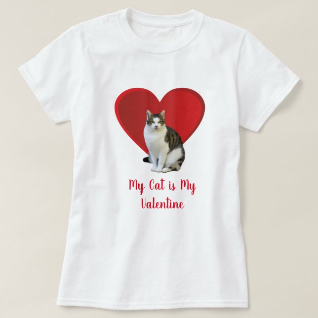 Camiseta Amor Meu Gato/Dia de os namorados (Frente do Design)