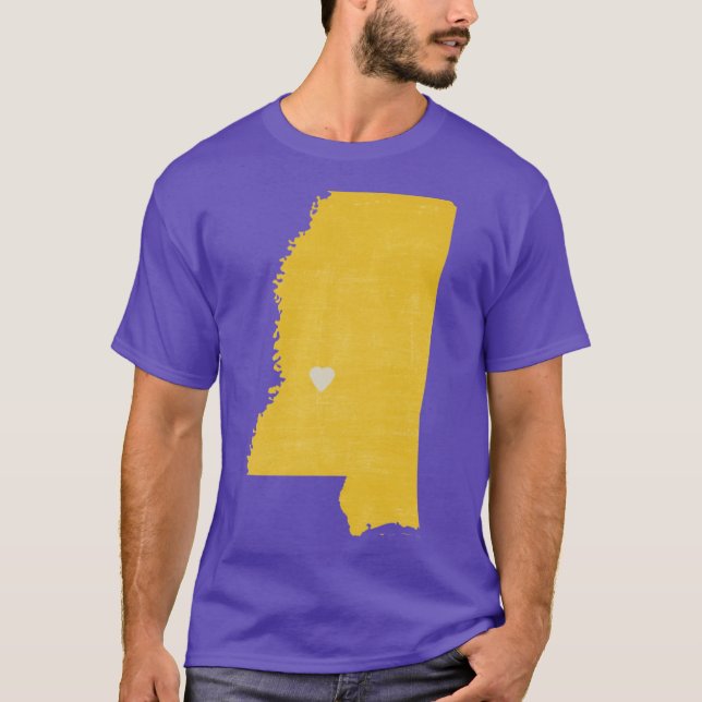 Camiseta Amor Mississippi em Amarelo Oversized (Frente)