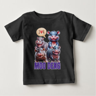 Camiseta Amor moo Deng Tailandês engraçado bebê famoso hipp