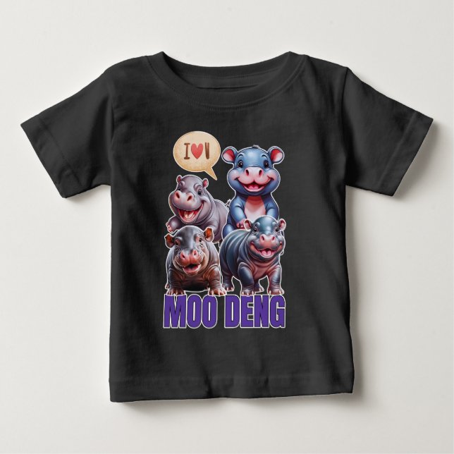 Camiseta Amor moo Deng Tailandês engraçado bebê famoso hipp (Frente)