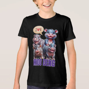 Camiseta Amor moo Deng Tailandês engraçado bebê famoso hipp