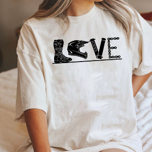 Camiseta Amor Motocross Engrenagem de Moto de Trilha Capace
