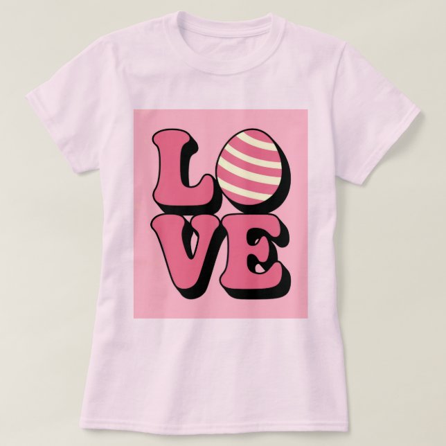 Camiseta AMOR Mulher Rosa-de-Ovo (Frente do Design)