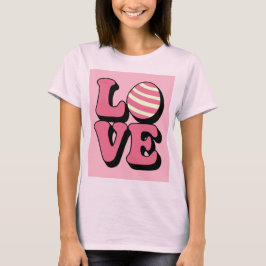 Camiseta AMOR Mulher Rosa-de-Ovo