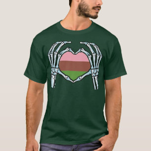 Camiseta Amor Não Binário Com Esqueleto De Gay Gynoseual 