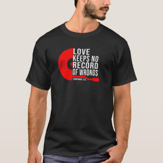 Camiseta Amor Não Mantém Registro de Erros Mens Vermelho