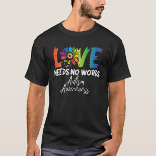 Camiseta Amor Não Precisa De Palavras Flores Autismo Consc