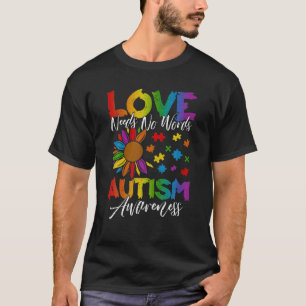 Camiseta Amor Não Precisa De Palavras Flores Autismo Consc