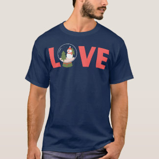 Camiseta amor natal boneco de neve amigo