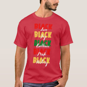 Camiseta Amor negro alegria negra excelência negra orgulho 