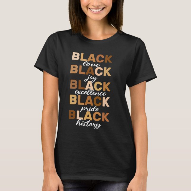 Camiseta Amor negro alegria negra - presente para os afro-a (Frente)
