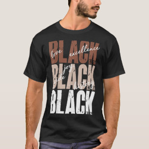 Camiseta Amor Negro Excelência Alegria Orgulho História Neg
