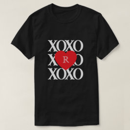Camiseta amor no dia dos namorados xoxo inicial