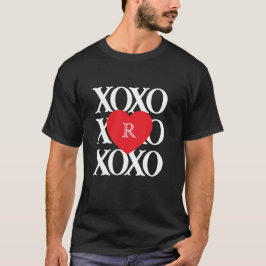 Camiseta amor no dia dos namorados xoxo inicial