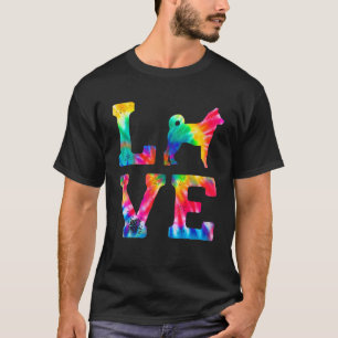 Camiseta Amor Norueguês Elkhound Tie Tie Dog Mãe Pai