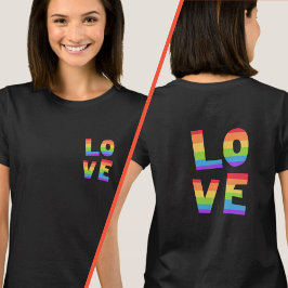Camiseta AMOR O Rainbow Colors Elegante Front & Back Printi