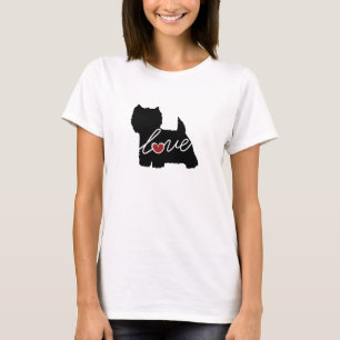 Camiseta Amor ocidental de Terrier das montanhas (Westie)