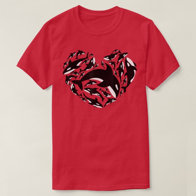 Camiseta Amor Orca Oferece Baleia Assassina (Frente do Design)