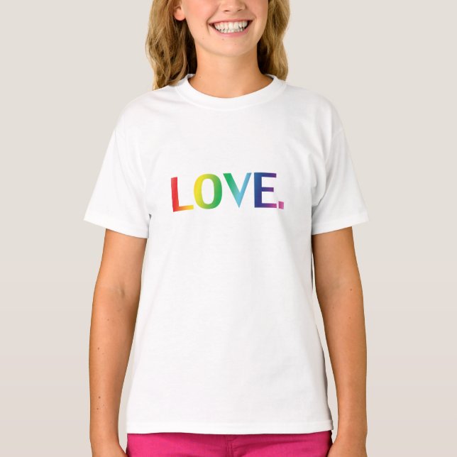 Camiseta Amor, orgulho lgbt lgbtq cores arco-íris (Frente)