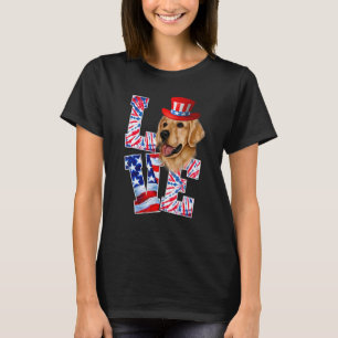 Camiseta Amor Ouro Retriever 4 De Julho Cão Patriótico