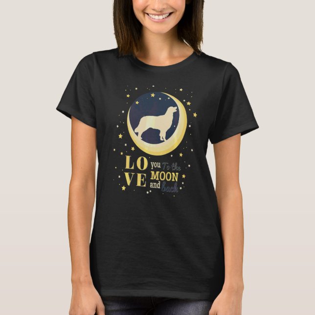 Camiseta Amor Ouro Retriever Cachorro À Lua (Frente)