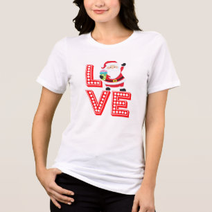 Camiseta Amor Papai noel Empilhado Natal