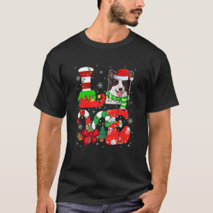 Camiseta AMOR Papais noeis de Natal Borda Collie Candies X