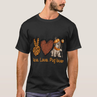 Camiseta Amor Paz Amante Pug, Leopardo, Pug Halloween