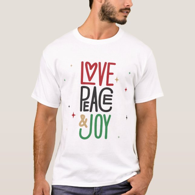 Camiseta Amor, paz e alegria Natal (Frente)