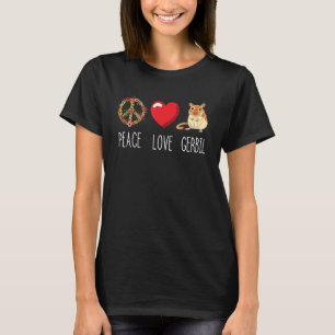 Camiseta Amor Paz Gerbil Coração Unida Rodent Rat Animal Ge