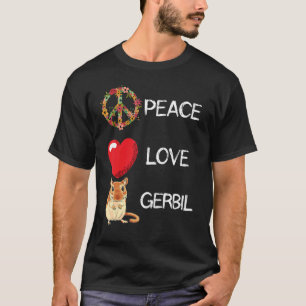 Camiseta Amor Paz Gerbil Heart Unity Gerbil Rodent Rat A