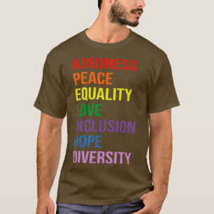 Camiseta amor paz igualdade inclusão bondade