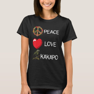 Camiseta Amor Paz Kakapo Pássaro Kakapo Papagaio Nova Zelân