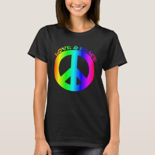 Camiseta Amor Paz Liberdade 60 anos 70 Tie Dye Hippie Rainb