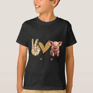 Camiseta Amor Paz Mostrador Fofo Amante de Porco