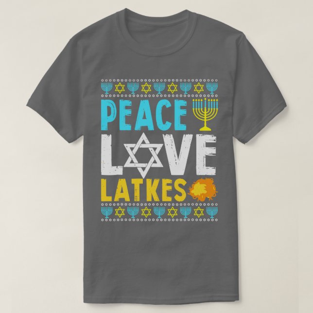 Camiseta Amor Paz Trava Hanukkah Chanukah Judeu (Frente do Design)