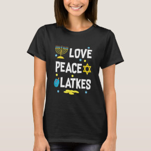 Camiseta Amor Paz Trava Hanukkah Chanukah Judeu