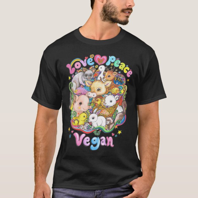 Camiseta Amor, Paz, Vegano (Frente)