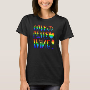 Camiseta Amor Paz Vinho Arco-Íris Tolerância LGBT