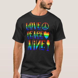 Camiseta Amor Paz Vinho Arco-Íris Tolerância LGBT