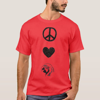 Camiseta amor pela paz, amante de estimação dos periquitos