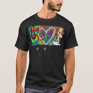 Camiseta Amor pela Paz Jack Russell Tie Dye Dog Mãe's